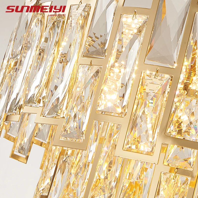 

Nordic Led Pendant Lights Crystal Gold Lamp For Living room Restaurant Bar Hanglamp Luxury Dining room Kitchen Light suspension