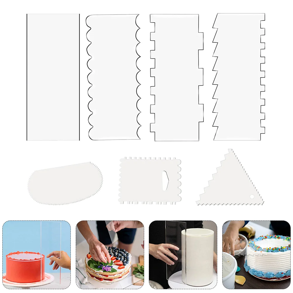 

7PCS Kitchen Bakery Cake Cream Spatula Simple Practical Cake Scraping Plate