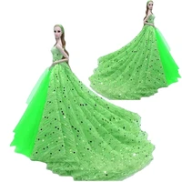 11 5 green sequin lace mermaid wedding dress for barbie doll clothes 16 bjd accessories princess outfits gown vestidos diy toy