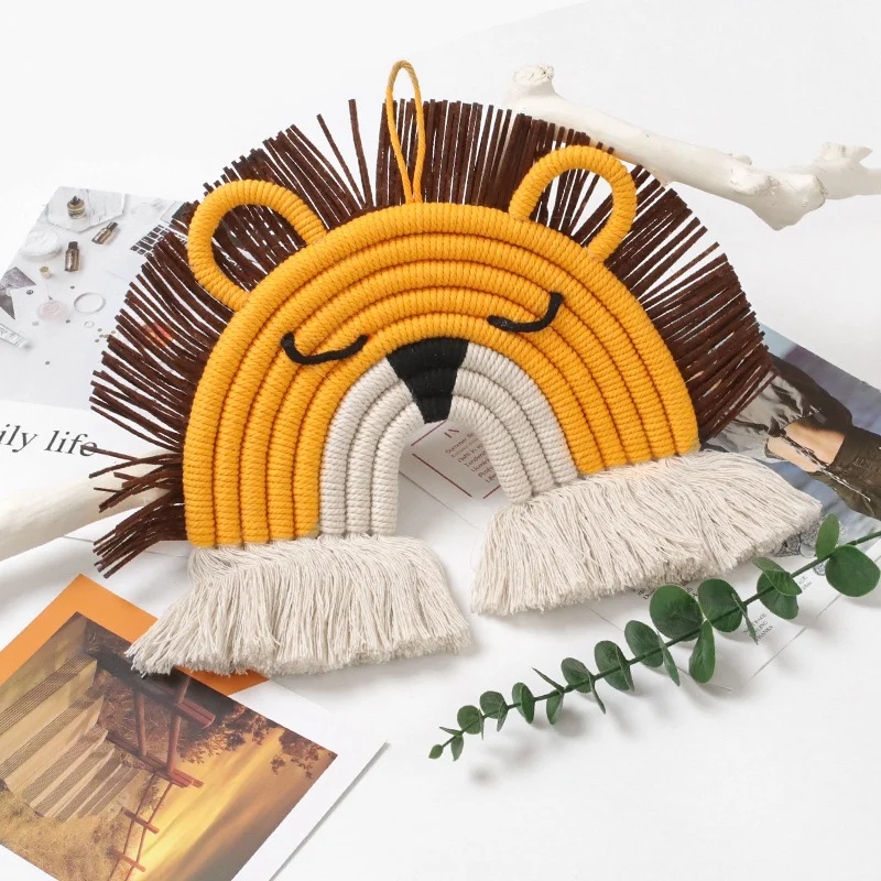 Ручной Тканый Радужный гобелен с орнаментом настенная подвеска кисточкой