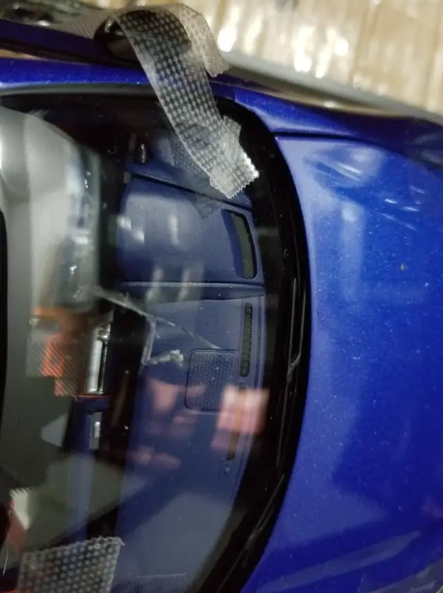 Damaged Windscreen 1:18 литая под давлением модель для Lexus LC 500h LC500h синий купе игрушечный автомобиль миниатюрная коллекция подарок LC500 LS500 - Цвет: Damaged Windscreen