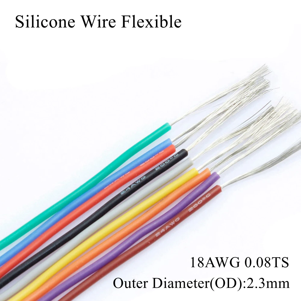 Силиконовый провод 18AWG гибкий калибр многожильные медные электрические кабели