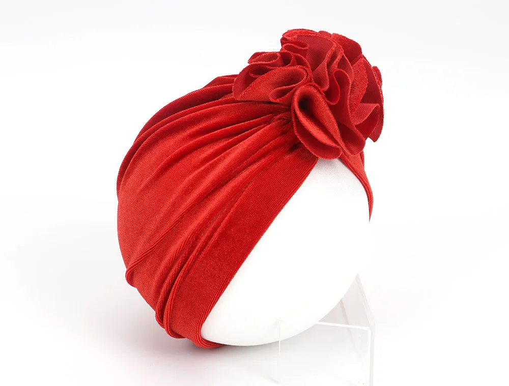 15 шт./лот детский тюрбан шапки индийские бархатные шапочки для девочек мягкая