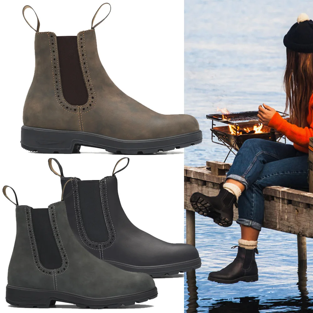 

Women's Martens Boots Women's Leather Shoes Cross-Border Versatile Mid-High Tube Chelsea Smoke Tube Boots