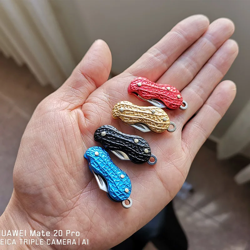 Арахисовый креативный Нож Металлический мини EDC Складной Портативный шнурок для