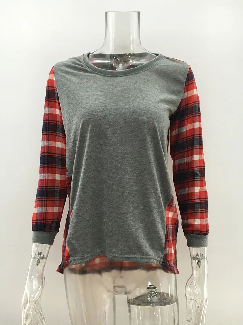 

Patchwork plaid Hoodies Sweatshirts 2020 Women Casual Kawaii Harajuku new Sweat Punk for Girls Clothing European Tops Korean