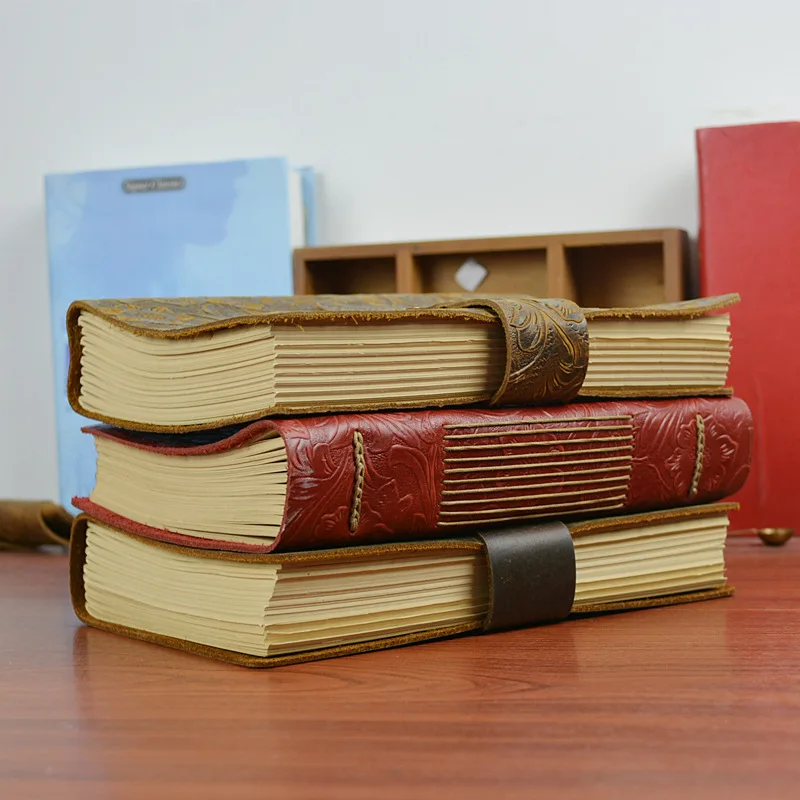 A5 натуральная кожа дневник на спирали толстые Винтаж воловьей тетрадь для