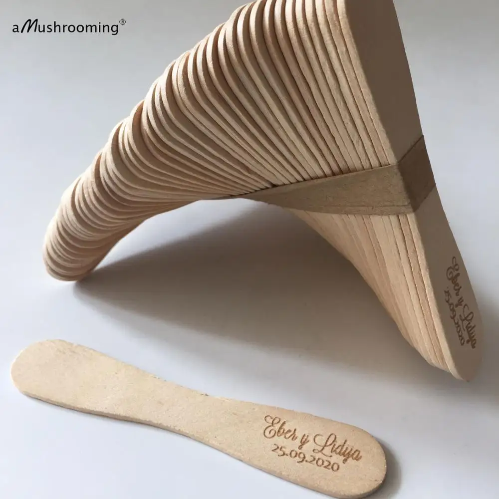 Монограммные стандартные плоские деревянные палочки для леденцов свадьбы дня