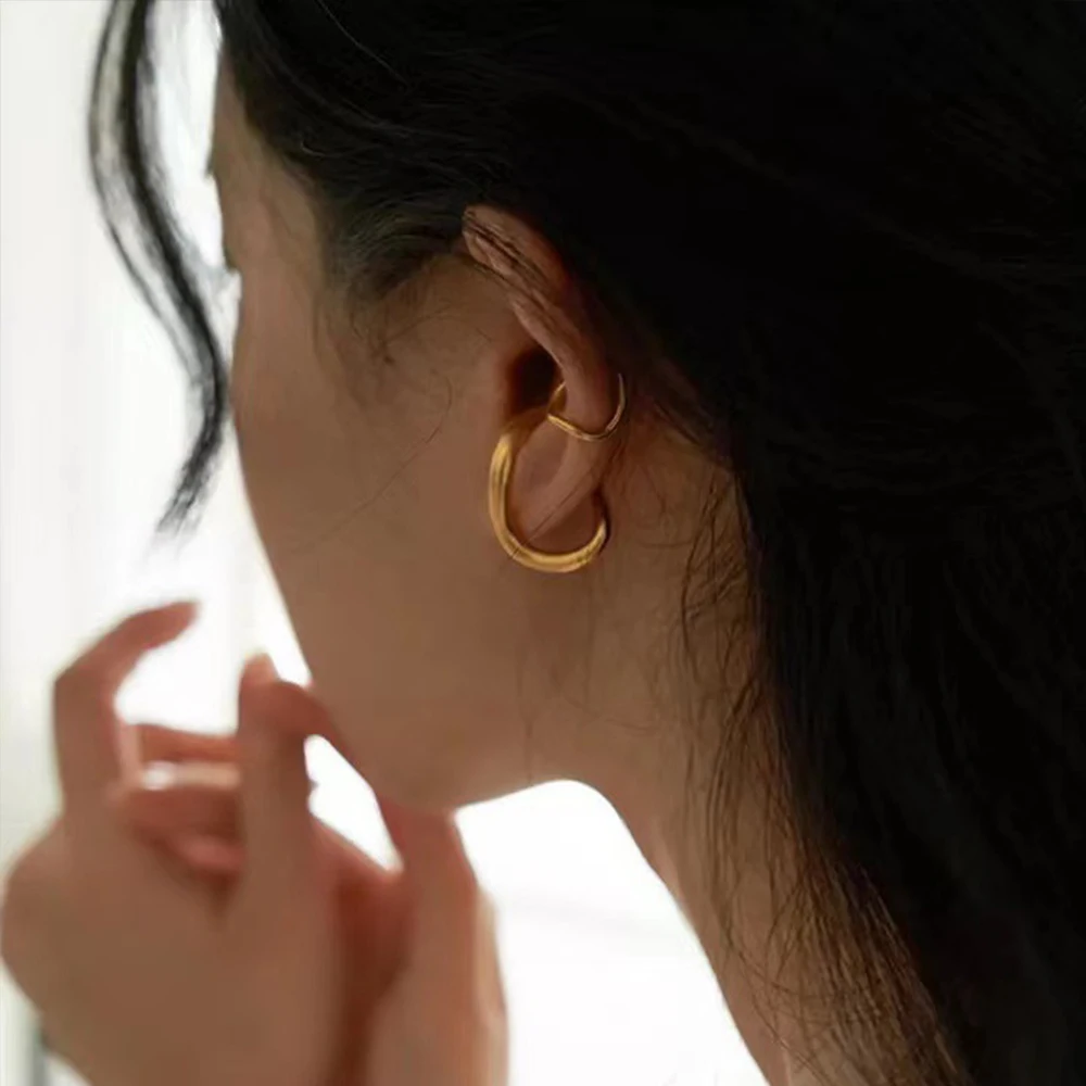 

Серьги-клипсы женские в готическом стиле, ювелирные украшения для имитации пирсинга в стиле панк, цвет золото и серебро, 2 шт./компл.