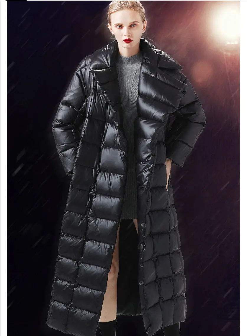 Winter Clothing Female 2019 New Women's Down Jacket 90 White Duck Warmth slim waist long down jacket female black | Женская одежда