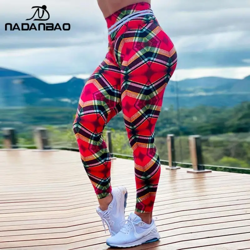 

Женские разноцветные Клетчатые Леггинсы NADANBAO с принтом, эластичные Леггинсы пуш-ап с высокой талией, женские спортивные облегающие брюки для фитнеса и йоги