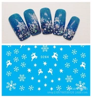 2sheets snowflake nail stickers women xmas nails water decals manicure diy winter fashion design 2018 charms nail decorations