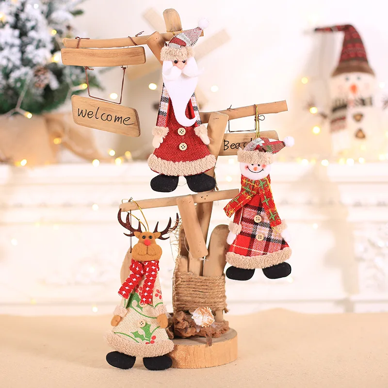 Рождественские елки украшения Санта Клаус кукла настенный дверной подвесной
