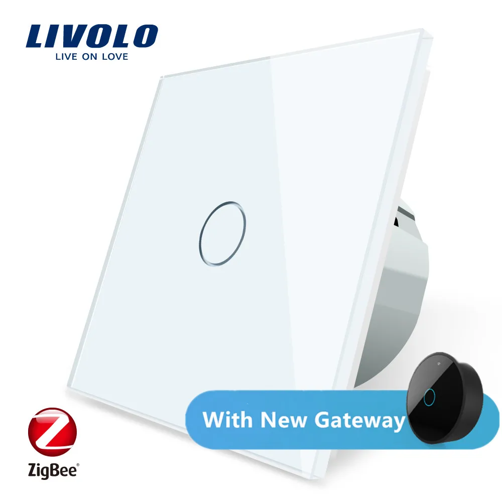 Настенный сенсорный выключатель Livolo Zigbee европейский стандарт Wi Fi работает с Google