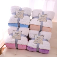 home textile bed fleece warm blankets lamb bedspread plush baby comfort covering 180x200cm large double side thick sofa qulit