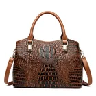 Сумка на плечо женская, из крокодиловой кожи