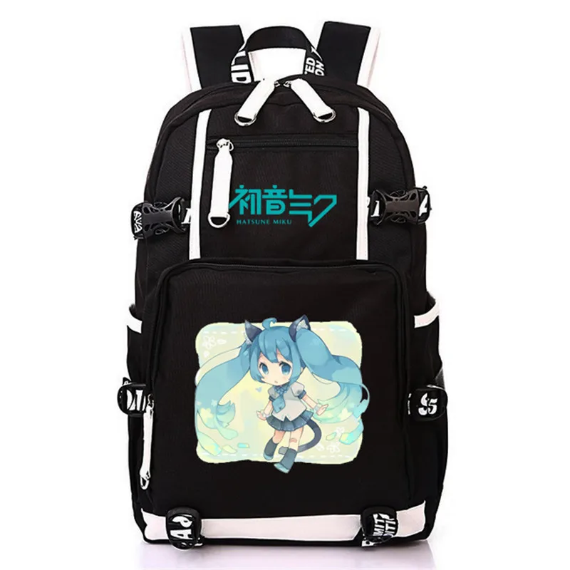 Style-4 Модная Аниме Хацунэ Мику Vocaloid Студенческая сумка для отдыха и путешествий с usb зарядным портом школьные сумки для подростков мальчиков и девочек - Цвет: Style-4