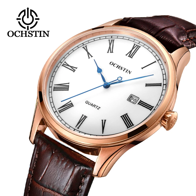 

Часы наручные OCHSTIN 2022 для мужчин и женщин, удобные кварцевые, с кожаным ремешком, подарок для влюбленных