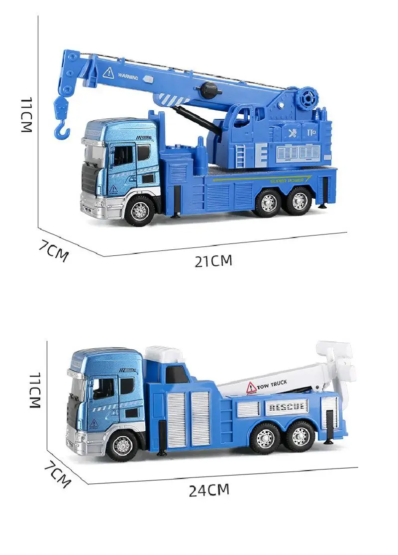 

Large Openable Alloy Rescue Cars Model Toy Return Acousto Optic Simulation Lift Car Trailer Towing Crane Military Model Toy Gift