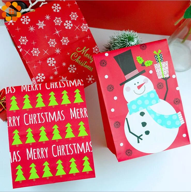 3PCS/Set Deer Snowflakes Candy Gift Bags Merry Christmas Guests Packaging Boxes Party Wedding Bag | Дом и сад