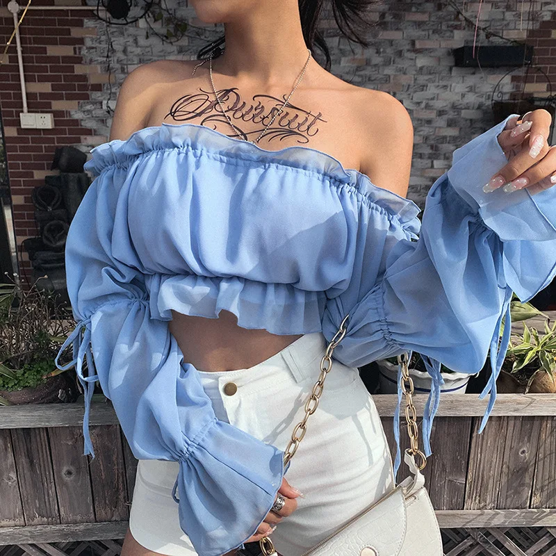 Летний белый элегантный романтический Топ для женщин с низкой грудью уличный