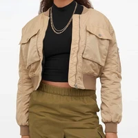 2021 autumn women short baseball jackets casual solid zipper loose bomber coat female outwear tops chaqueta mujer winter