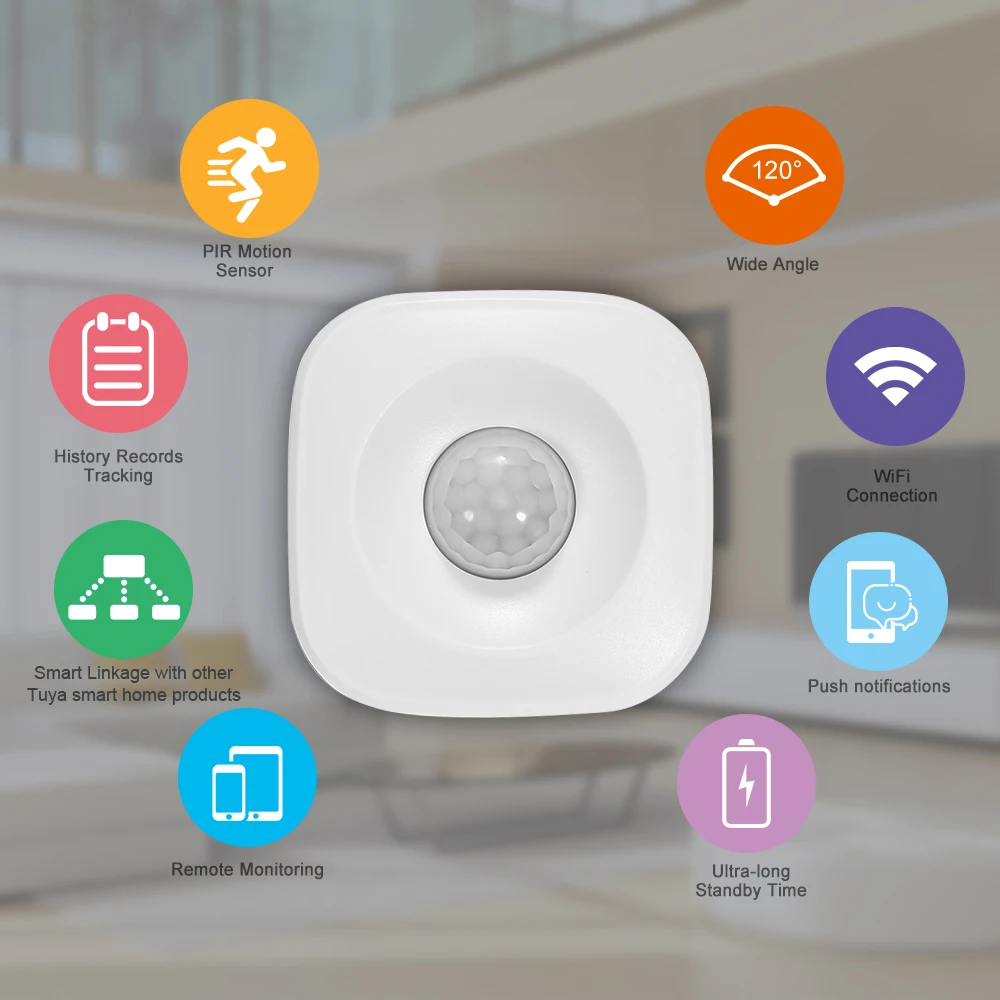 Приложение Smart Life домашней безопасности WI FI движения PIR Сенсор Беспроводной
