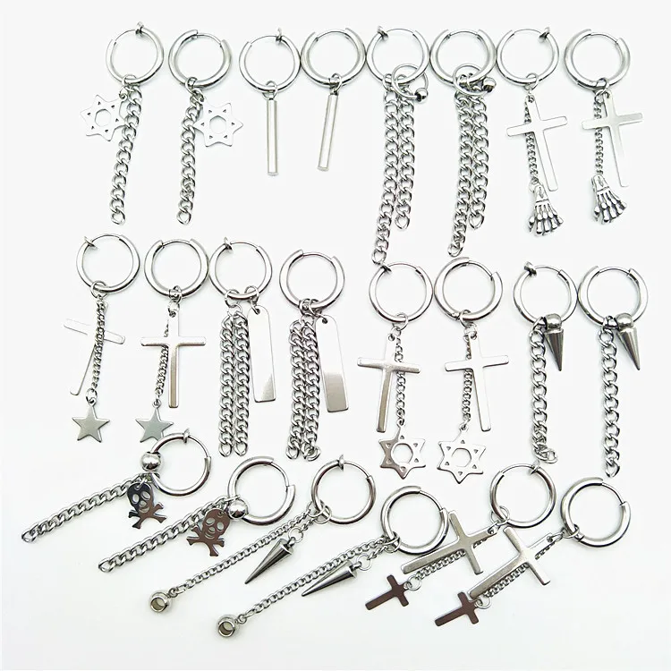 

11pcs/set new Fashion Jewelry Elegant Korean Style Long tassel earrings peace cross star spike Geometrical earing Unisex