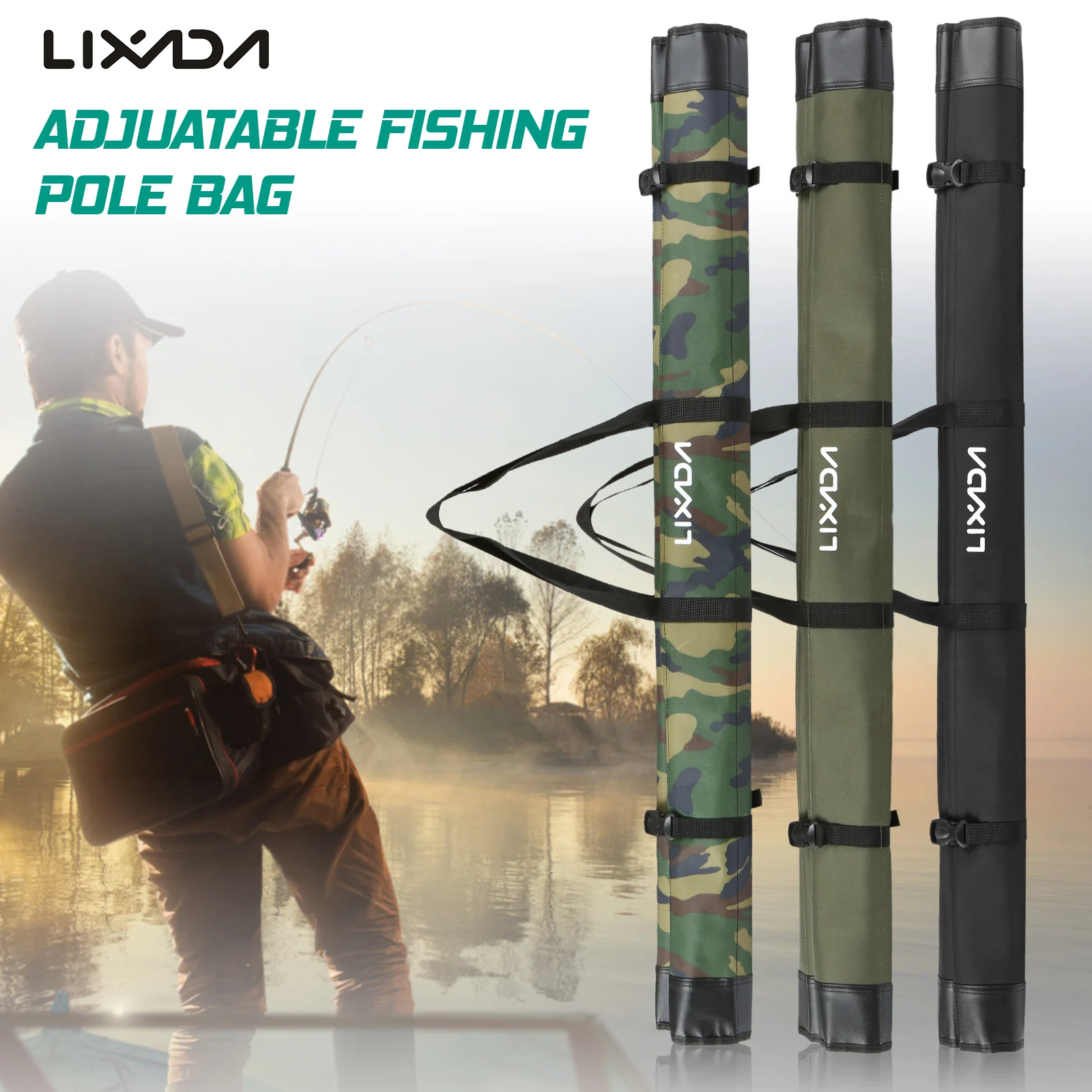 

Lixada Fishing Rod Bag Fishing Rod Case Portable Soft Case Folding Pole Storage Bag Organizer Pole Set Fishing Tackle 2020