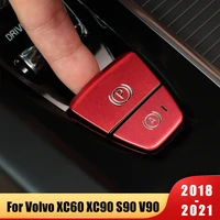 car electronic handbrake p light button sequin trim cover stickers for volvo xc60 xc90 s90 v90 s60 2018 2019 2020 accessories