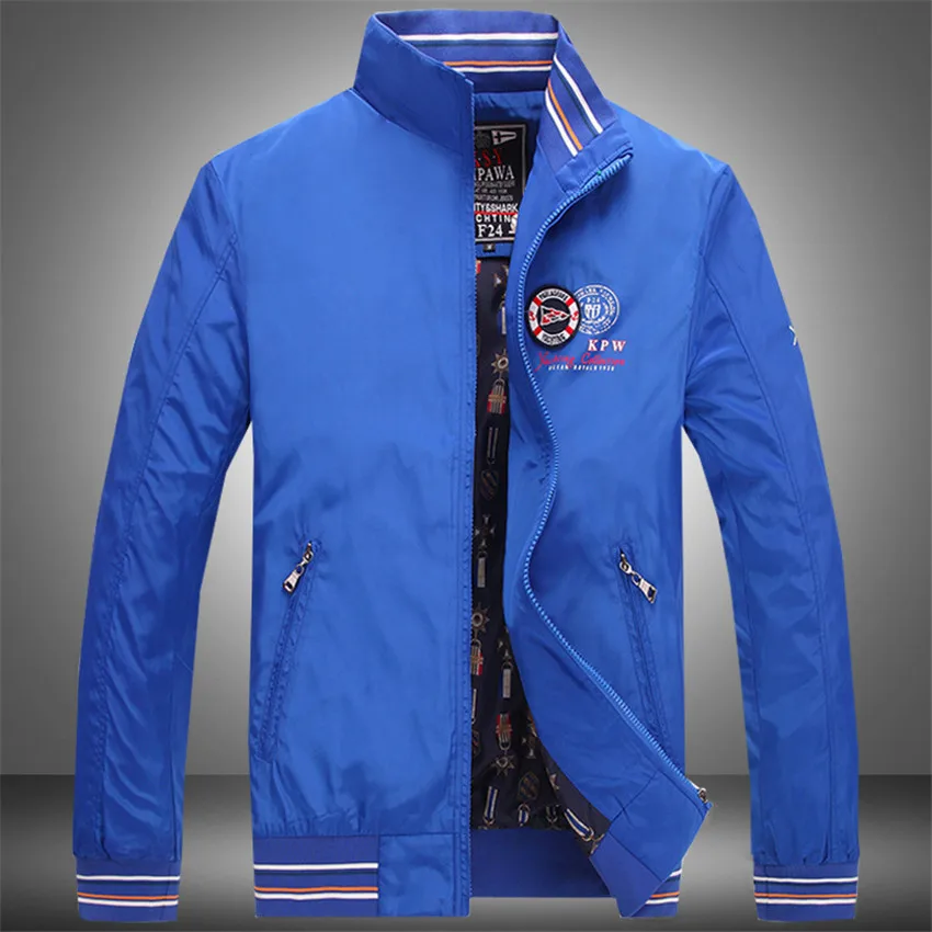 

Для мужчин куртка мода Повседневное Стенд воротник сплошной Цвет Для Мужчин's Легкая куртка