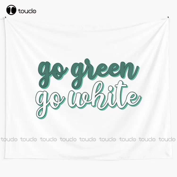 

Michstate Go Green Go White Tapestry Long Tapestry Wall Hangings Blanket Tapestry Bedroom Bedspread Decoration Wall Covering