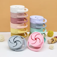 baby silicone handle food supplement folding spill proof snack cup silicone food supplement cup portable anti drop