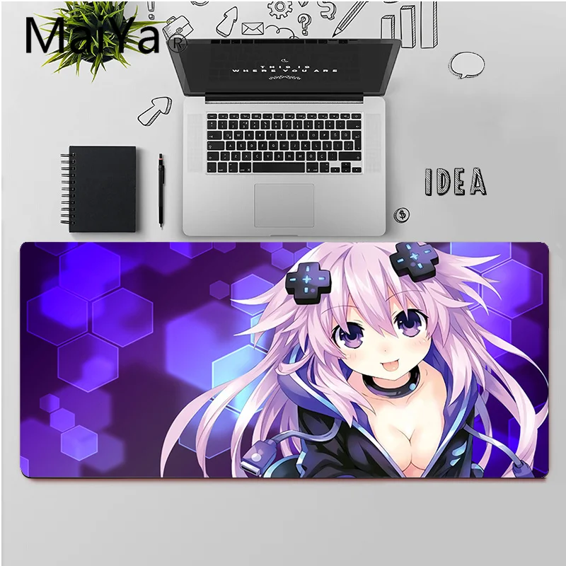 

Maiya Top Quality Anime Neptunia Locking Edge Mouse Pad Game Free Shipping Large Mouse Pad Keyboards Mat