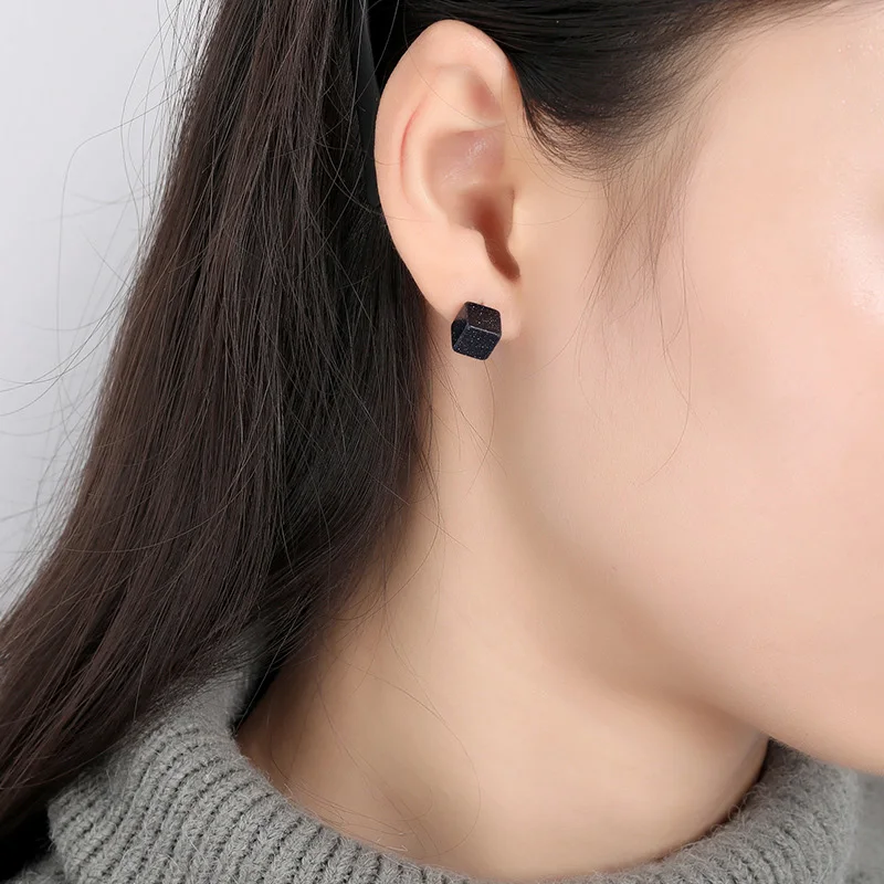 Роскошные черные серьги с цирконием кубической огранки из стерлингового серебра