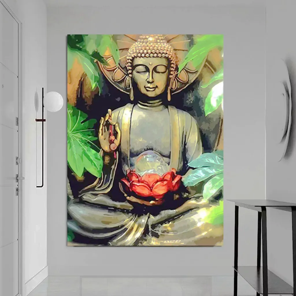 

ROUND DIY 5D Diamond Painting "Buddha Bodhisattva" Crossstitch Square Diamonds Embroidery Handmade Diamond Home Deco Art Gift
