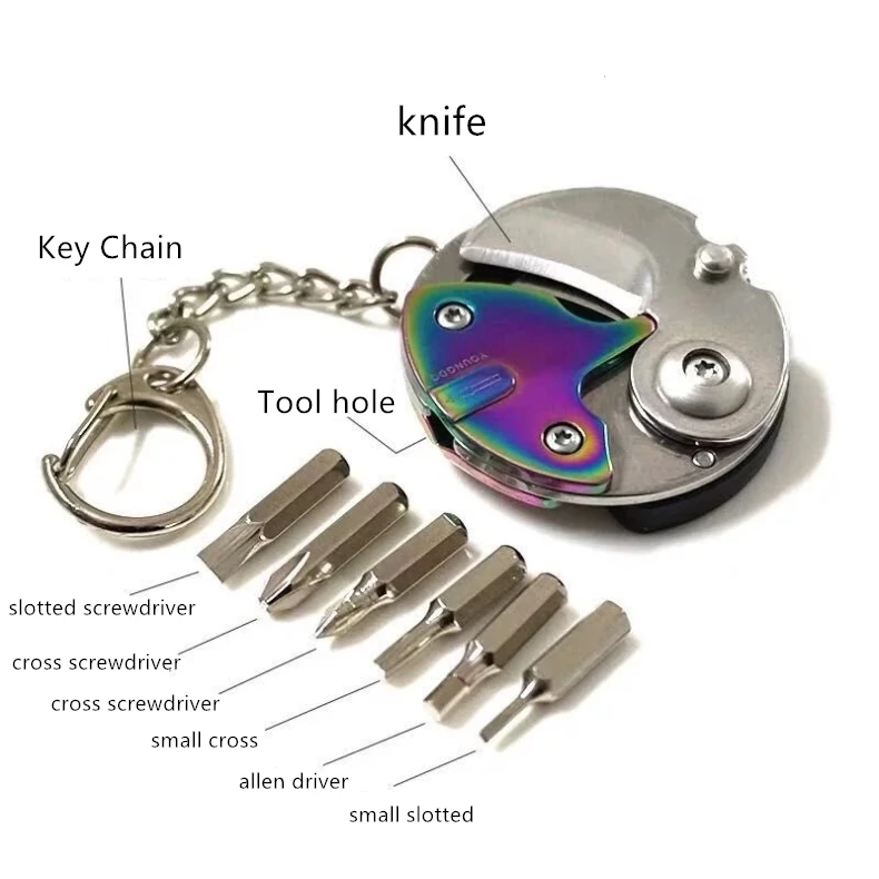 Открытый Многофункциональный мини складной Ножи с Отвертка Карманный Монетный