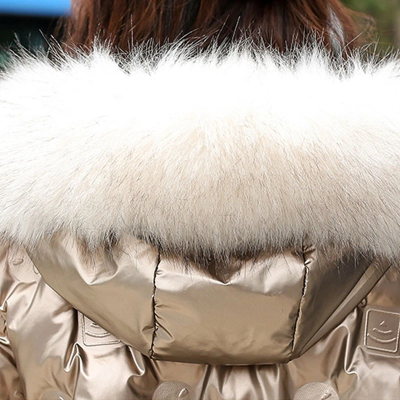 Новинка 2020 модная блестящая золотая зимняя Серебристая пуховая хлопковая куртка