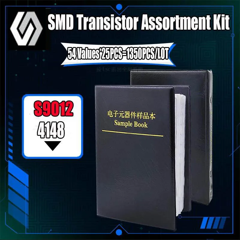 

1350PCS SOT-23 SMA 54 Values*25PCS SMD SMT NPN PNP SOD 4148 5551 2222 TL431 BC807 BC817 Transistor and Diode Assortment Kit