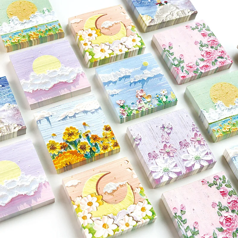 

100PCS Natural Scenery Art Paintings Stationery Stickers Book Aesthetic Landscape Cute Journaling Decor Sticker School Supplies