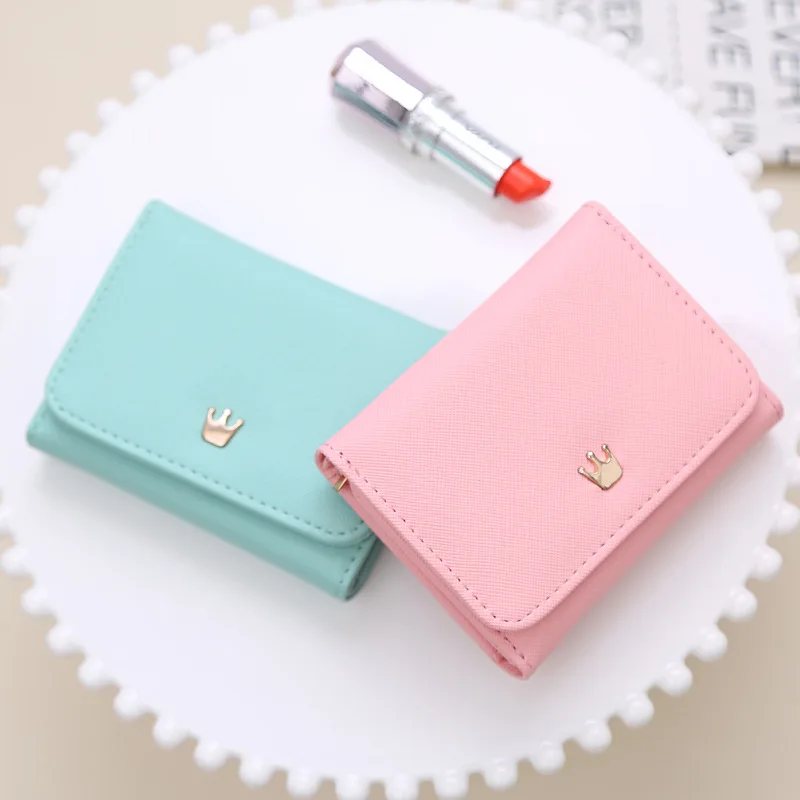

New Women's Wallet Short Coin Purse Crown Card Holder Purse Female Hasp Mini Clutch Fashion