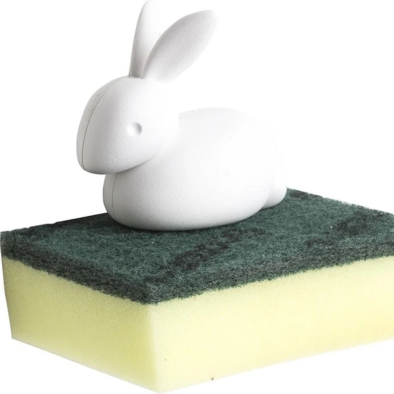 

Creative Bunny Scouring Pad Storage Rack Kitchen Sink Spong Mop Storage Closet Organizer