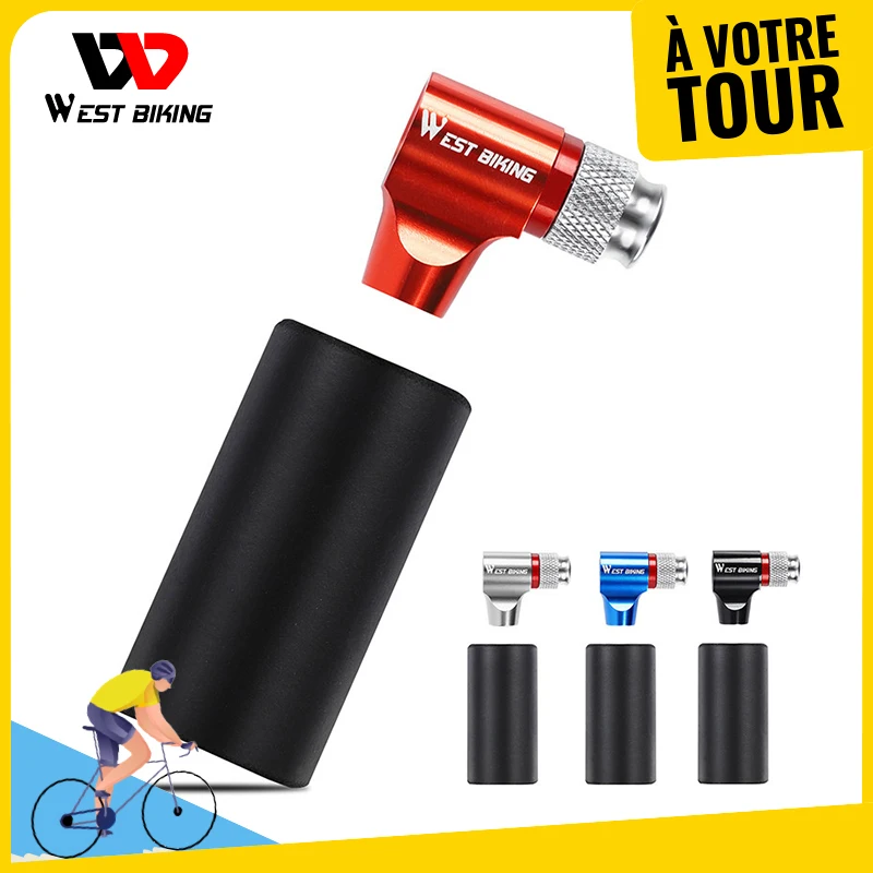 

WEST BIKING CO2 Pump For Bicycle Schrader Presta Adapter Bike Pump Inflator Aluminum Tire Tube Mini Hand Pump NO CO2 Cartridge
