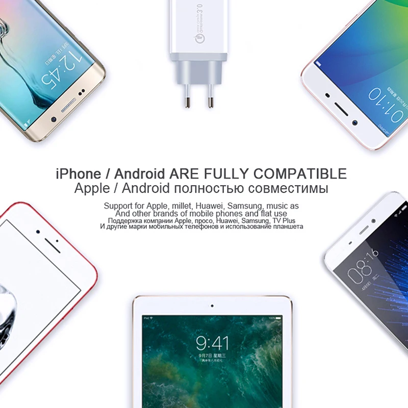 Sindvor 3 порта Быстрый QC3.0 USB зарядное устройство адаптер для iPhone Samsung мобильный