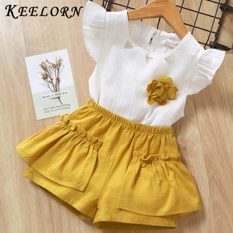 Keelorn/Повседневные комплекты одежды для девочек летний комплект детей Милая