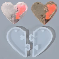 1pcs uv resin beautiful jewelry liquid silicone mold love heart resin charms pendant molds diy decorate making jewelry tools
