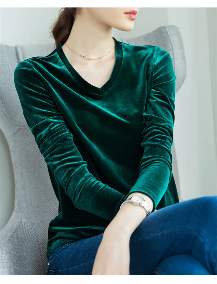 Женская осенняя и зимняя офисная велюровая блузка blusas Элегантная Повседневная Блузка Топы Плюс Размер бархатные рубашки 5XL 6XL 7XL
