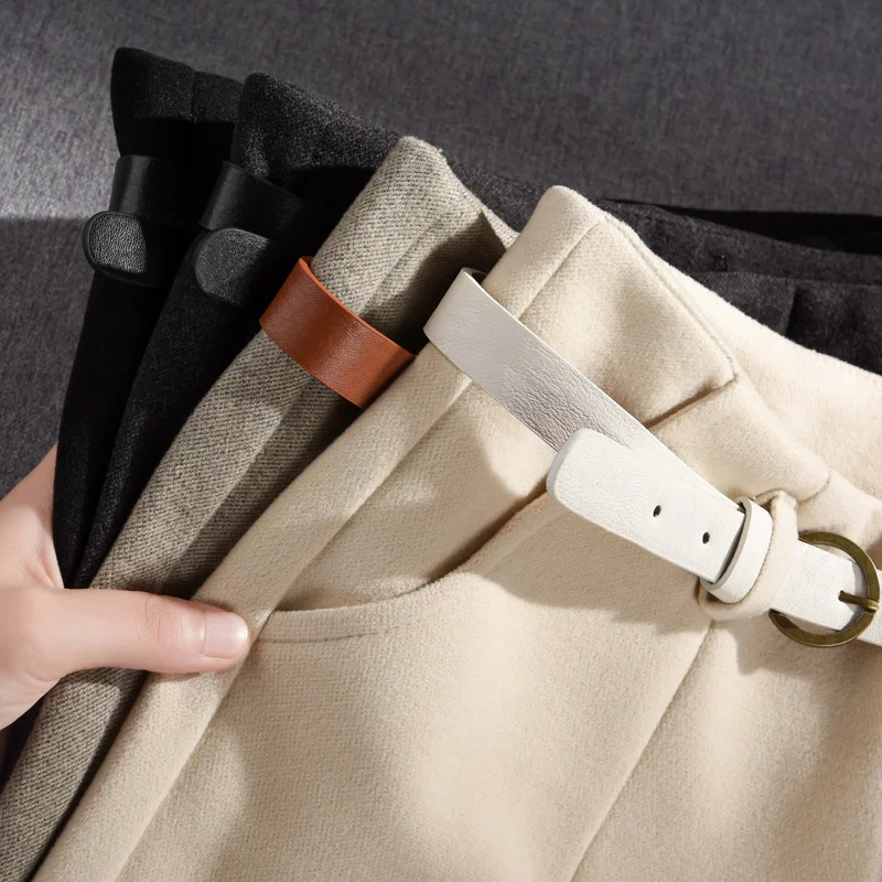 Осенне-зимние шерстяные женские брюки теплые длинные Новинка 2021 шаровары с