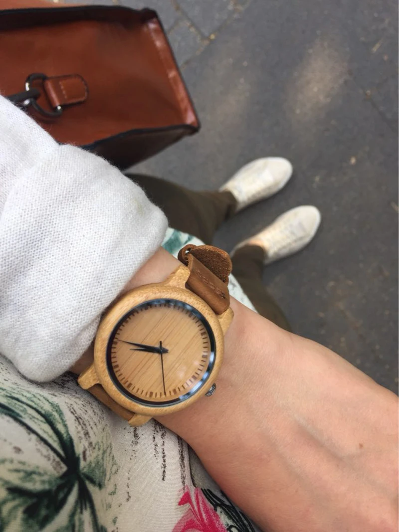 

BOBO BIRD Top Luxury Wood Watch Quartz Wristwatch 100% Natural Bamboo Clock Fashion Leather Lover's Best Gifts Russian warehouse