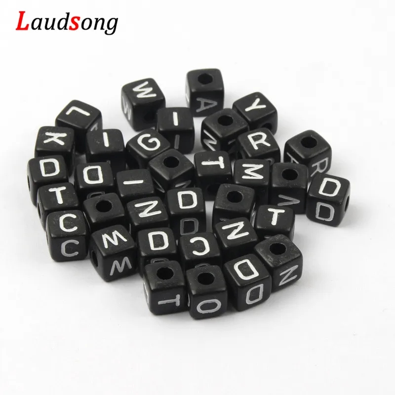 Бусины квадратные акриловые для бижутерии 6 мм 10 50-200 шт.